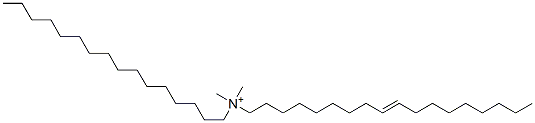 N-hexadecyl-N-(9-octadecenyl)-N,N-dimethylammonium Structure