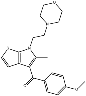 4-methoxyphenyl-(5-methyl-6-(2-(4-morpholinyl)ethyl)-6H-thieno(2,3-b)pyrrol-4-yl)phenylmethanone,134327-81-4,结构式