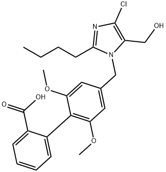 4'-((2-butyl-4-chloro-5-(hydroxymethyl)-1H-imidazolyl)methyl)-2',6'-dimethoxy(1,1'-biphenyl)-2-carboxylic acid,134388-43-5,结构式
