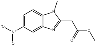 methyl 2-(1-methyl-5-nitro-1H-benzo[d]imidazol-2-yl)acetate Struktur