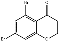 5,7-ジブロモクロマン-4-オン 化学構造式