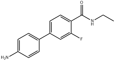 4-(4-Aminophenyl)-N-ethyl-2-fluorobenzamide, 1345471-14-8, 结构式