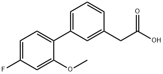 3-(4-Fluoro-2-methoxyphenyl)phenylacetic acid 结构式