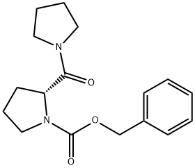 (R)-Benzyl 2-(pyrrolidine-1-carbonyl)pyrrolidine-1-carboxylate 化学構造式