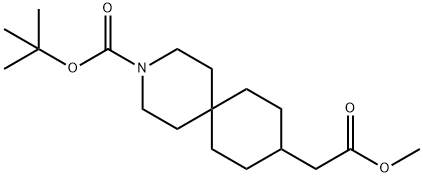 3-Azaspiro[5.5]undecane-9-acetic acid, 3-[(1,1-diMethylethoxy)carbonyl]-, Methyl ester Struktur