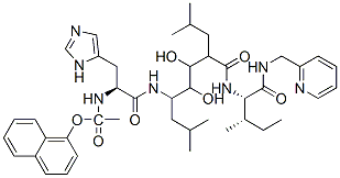 N-(N-(N-(N-(1-naphthoxyacetyl)-histidyl)-5-amino-3,4-dihydroxy-2-isobutyl-7-methyloctanoyl)isoleucyl)-2-pyridylmethylamine 结构式