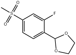 2-(2-氟-4-甲砜基苯基)-1,3-二氧戊环, 1346597-53-2, 结构式