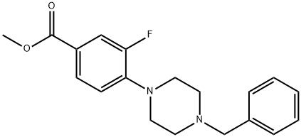 Methyl 4-(4-Benzyl-1-piperazinyl)-3-fluorobenzoate Struktur