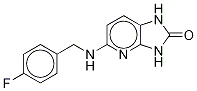 5-[[(4-フルオロフェニル)メチル]アミノ]-1,3-ジヒドロ-2H-イミダゾ[4,5-B]ピリジン-2-オン-D4 化学構造式