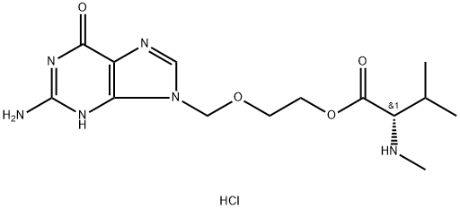 N-メチル-L-バリン酸アシクロビル塩酸塩 化学構造式