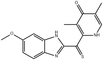 4(1H)-Pyridinone, 2-[(6-methoxy-1H-benzimidazol-2-yl)thioxomethyl]-3,5-dimethyl- Struktur