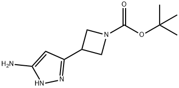 tert-butyl 3-(3-amino-1H-pyrazol-5-yl)azetidine-1-carboxylate Structure