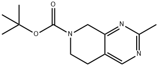 2-甲基-5,8-二氢吡啶[3,4-D]嘧啶-7(6H)-羧酸叔丁酯, 1346808-81-8, 结构式