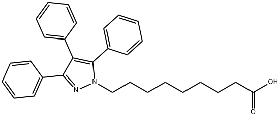 3,4,5-トリフェニル-1H-ピラゾール-1-ノナン酸 化学構造式