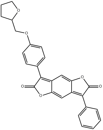 3-Phenyl-7-[4-(tetrahydrofurfuryloxy)phenyl]-1,5-dioxa-S-indacen-2,6-dione Structure