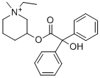 1-エチル-3-[(ヒドロキシジフェニルアセチル)オキシ]-1-メチルピペリジニウム 化学構造式