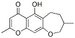 6,7,8,9-テトラヒドロ-5-ヒドロキシ-2,8-ジメチル-4H-ピラノ[3,2-h][1]ベンゾオキセピン-4-オン 化学構造式
