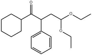 1-环己基-4,4-二乙氧基-2-苯基丁-1-酮 结构式