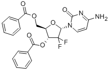 4-Amino-1-3,5-di-O-benzoyl-2-deoxy-2,2-difluoro-a-D-erythro-pentofuranosyl)-2(1H)-pyrimidinone Struktur