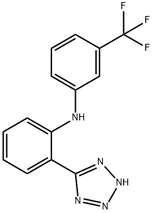 5-[2-[3-(Trifluoromethyl)anilino]phenyl]-1H-tetrazole Struktur