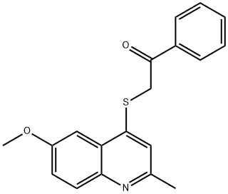 2-((6-Methoxy-2-methyl-4-quinolinyl)thio)-1-phenylethanone 结构式