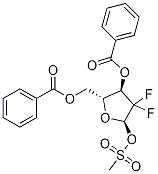 3,5-Bis(benzoyl)-1-methanesulfonyloxy-2-deoxy-2,2-difluororibose Structure