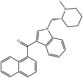 (R)-(1-((1-Methylpiperidin-2-yl)Methyl)-1H-indol-3-yl)(naphthalen-1-yl)Methanone 化学構造式