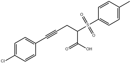 5-(4-chlorophenyl)-2-((4-methylphenyl)sulfonyl)-4-pentynoic acid 化学構造式