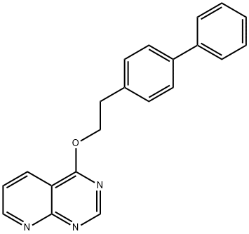 4-(2-(1,1'-Biphenyl)-4-ylethoxy)pyrido(2,3-d)pyrimidine 化学構造式