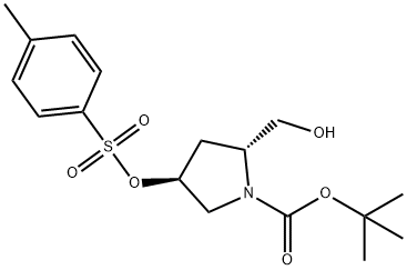 N-tert-Butoxycarbonyl-trans-(p-toluenesulfonyloxy)-L-prolinol 结构式