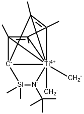 二甲基甲硅烷(叔丁基氨基)四甲基环戊二烯基二甲基钛,135072-62-7,结构式