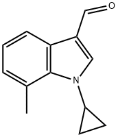 1-cyclopropyl-7-methyl-1H-indole-3-carbaldehyde 化学構造式