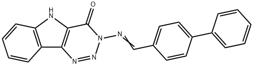 4H-1,2,3-Triazino(5,4-b)indol-4-one, 3-(((1,1'-biphenyl)-4-ylmethylene)amino)-3,5-dihydro- 结构式