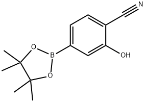2-Hydroxy-4-(4,4,5,5-tetramethyl-1,3,2-dioxaborolan-2-yl)benzonitrile 化学構造式