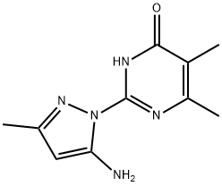 2-(5-AMINO-3-METHYL-1H-PYRAZOL-1-YL)-5,6-DIMETHYLPYRIMIDIN-4(3H)-ONE 结构式