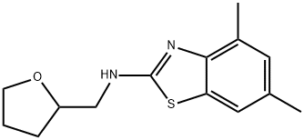 4,6-Dimethyl-N-(tetrahydrofuran-2-ylmethyl)-1,3-benzothiazol-2-amine Structure