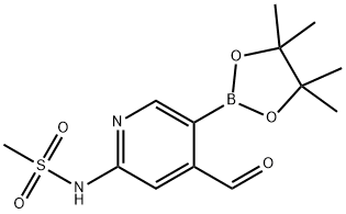 N-(4-forMyl-5-(4,4,5,5-tetraMethyl-1,3,2-dioxaborolan-2-yl)pyridin-2-yl)MethanesulfonaMide,1351277-22-9,结构式