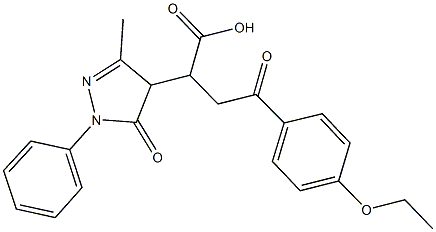 4-(4-ethoxyphenyl)-2-(3-methyl-5-oxo-1-phenyl-4,5-dihydro-1H-pyrazol-4-yl)-4-oxobutanoic acid 结构式