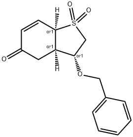 3-benzyloxy-2,3,3a,7a-tetrahydrobenzothiophen-5-(4H)-one-1,1-dioxide 化学構造式