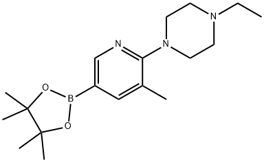 1-ethyl-4-(3-Methyl-5-(4,4,5,5-tetraMethyl-1,3,2-dioxaborolan-2-yl)pyridin-2-yl)piperazine Structure