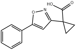 1-(5-Phenylisoxazol-3-yl)cyclopropanecarboxylic acid 化学構造式