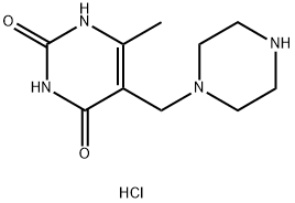 6-Methyl-5-(piperazin-1-ylmethyl)pyrimidine-2,4(1H,3H)-dione dihydrochloride Structure