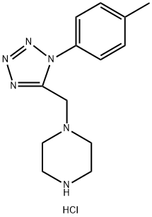 1-{[1-(4-Methylphenyl)-1H-tetrazol-5-yl]methyl}piperazine dihydrochloride 化学構造式