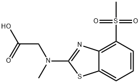 N-Methyl-N-[4-(methylsulfonyl)-1,3-benzothiazol-2-yl]glycine Structure