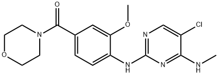 [4-[[5-クロロ-4-(メチルアミノ)-2-ピリミジニル]アミノ]-3-メトキシフェニル]-4-モルホリニルメタノン 化学構造式