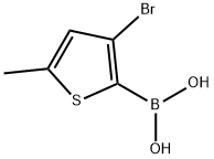 3-ブロモ-5-メチルチオフェン-2-ボロン酸 化学構造式