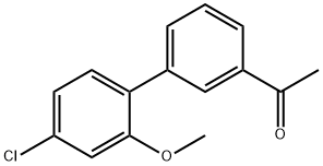 1-[3-(4-クロロ-2-メトキシフェニル)フェニル]エタノン 化学構造式