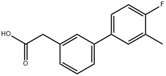 3-(4-fluoro-3-methylphenyl)phenylacetic acid Struktur