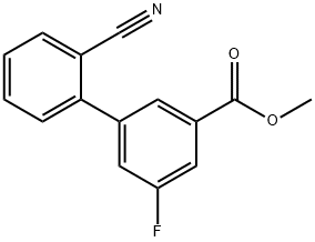 Methyl 3-(2-cyanophenyl)-5-fluorobenzoate 化学構造式