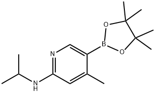 N-isopropyl-4-Methyl-5-(4,4,5,5-tetraMethyl-1,3,2-dioxaborolan-2-yl)pyridin-2-aMine Structure